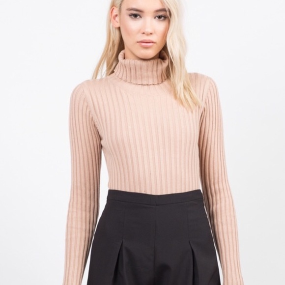 Honey Punch Sweaters - Ribbed turtleneck bodysuit
